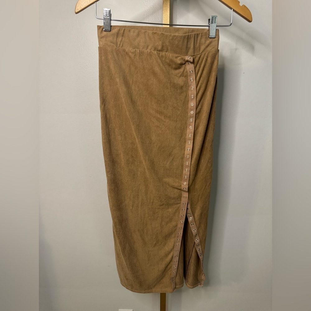 Tan Suede Maxi Skirt